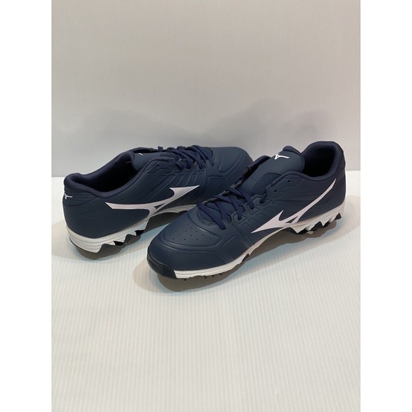 MIZUNO MENS CLEAT BASEBALL SHOE US 12 9-SPIKE AMBITION NAVY BLUE WHITE NEW NWT - Picture 3 of 6